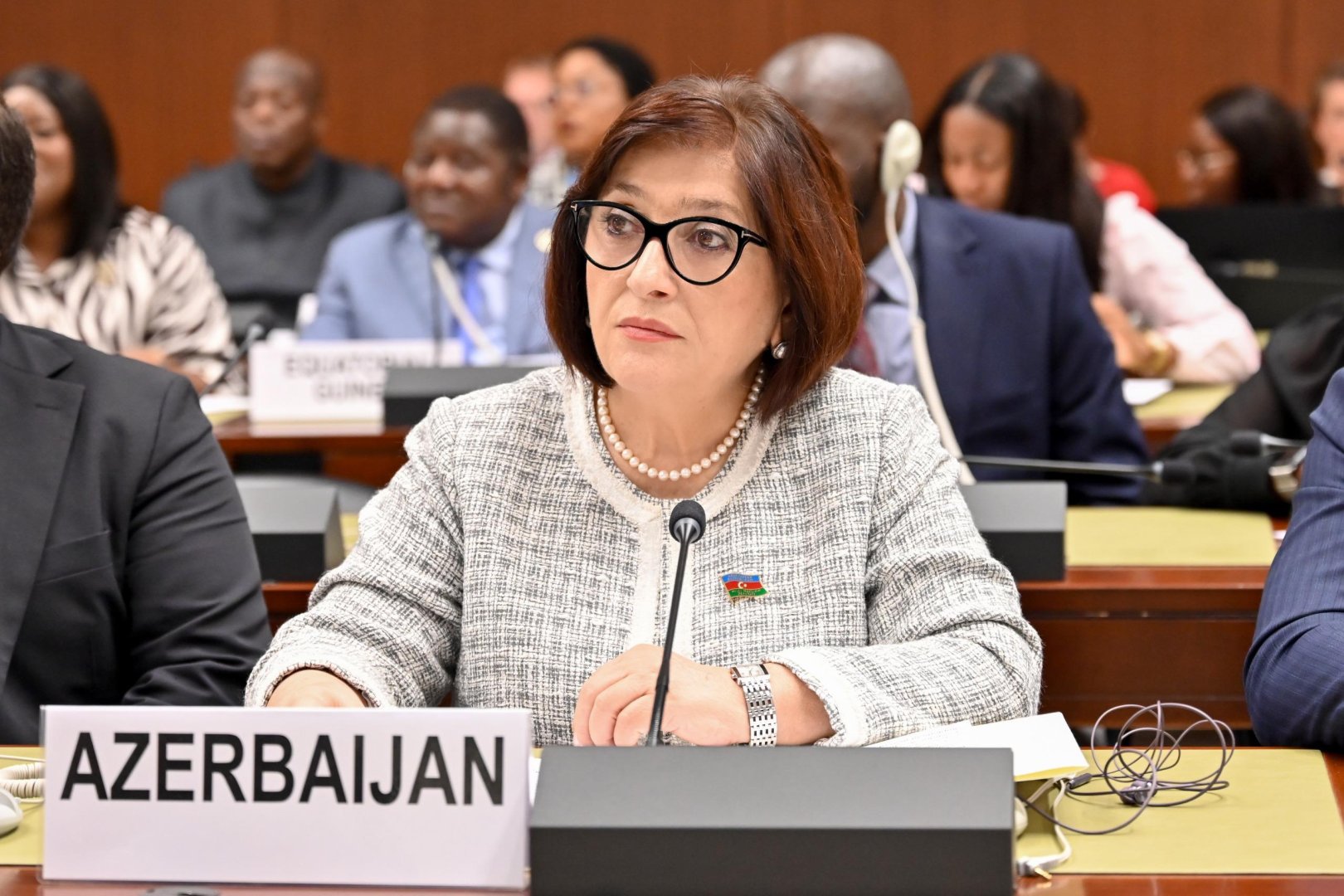 Azerbaijani Parliament head addresses panel discussion at 6th World Conference of Speakers of Parliaments (PHOTO)