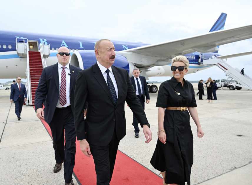 President Ilham Aliyev arrives in U.S. for working visit (PHOTO/VIDEO)