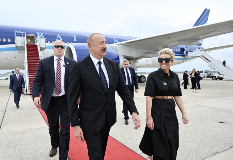 President Ilham Aliyev arrives in U.S. for working visit (PHOTO/VIDEO)