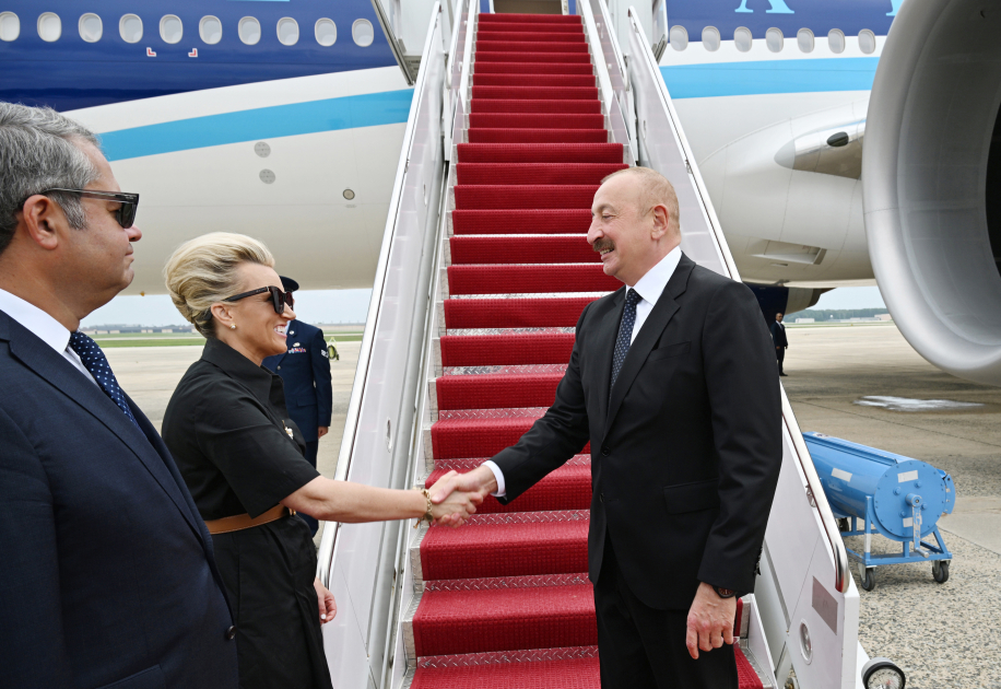 President Ilham Aliyev arrives in U.S. for working visit (PHOTO/VIDEO)