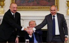 First Vice President Mehriban Aliyeva maskes post on President Ilham Aliyev's meeting with Donald Trump and Nikol Pashinyan in Washington (PHOTO)