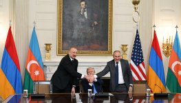 Presidents of Azerbaijan and U.S., and Prime Minister of Armenia made press statements at the White House (PHOTO/VIDEO)