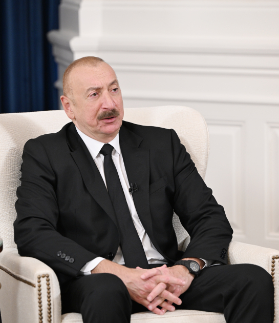 President Ilham Aliyev gives interview to Azerbaijani media representatives in Washington (PHOTO/VIDEO)