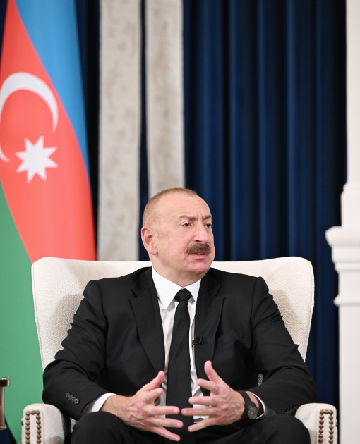President Ilham Aliyev gives interview to Azerbaijani media representatives in Washington (PHOTO/VIDEO)