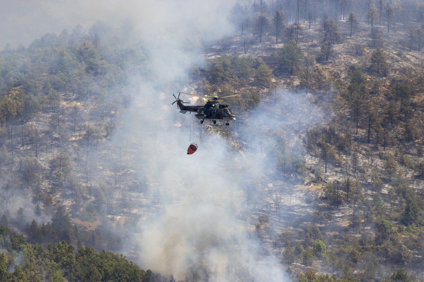 Bulgarian Air Force deploys helicopters to fight forest fire