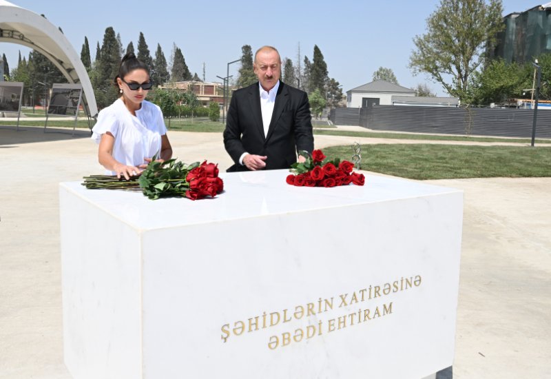 President Ilham Aliyev, First Lady Mehriban Aliyeva review work carried out at Ganja Memorial Complex (PHOTO)