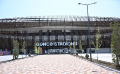 President Ilham Aliyev, First Lady Mehriban Aliyeva inspect construction progress at Ganja city stadium (PHOTO)