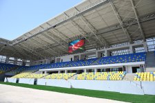 President Ilham Aliyev, First Lady Mehriban Aliyeva inspect construction progress at Ganja city stadium (PHOTO)