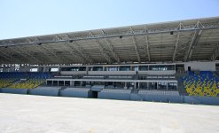 President Ilham Aliyev, First Lady Mehriban Aliyeva inspect construction progress at Ganja city stadium (PHOTO)