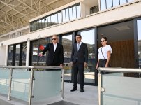 President Ilham Aliyev, First Lady Mehriban Aliyeva inspect construction progress at Ganja city stadium (PHOTO)