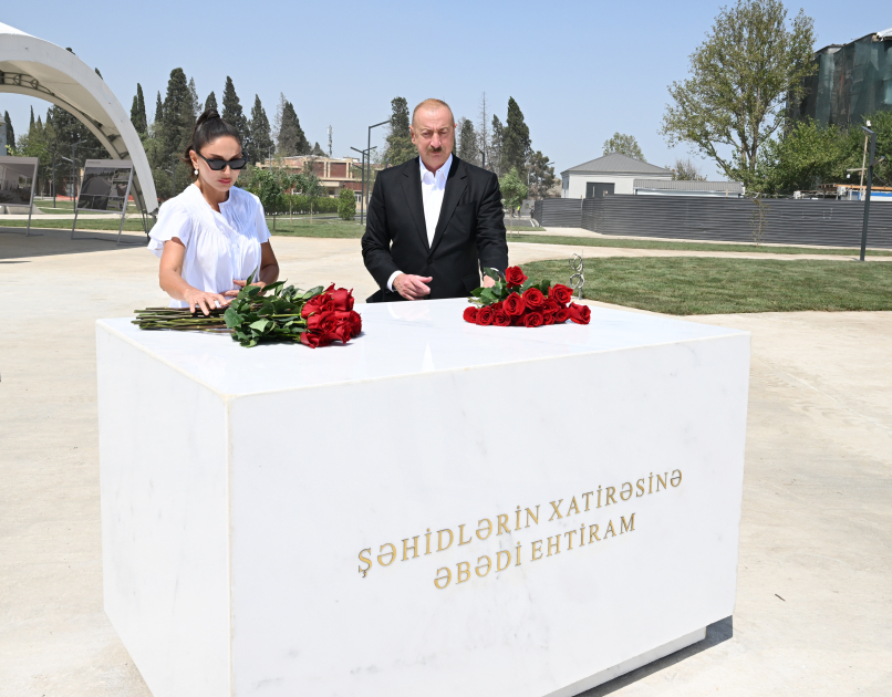 President Ilham Aliyev, First Lady Mehriban Aliyeva review work carried out at Ganja Memorial Complex (PHOTO)