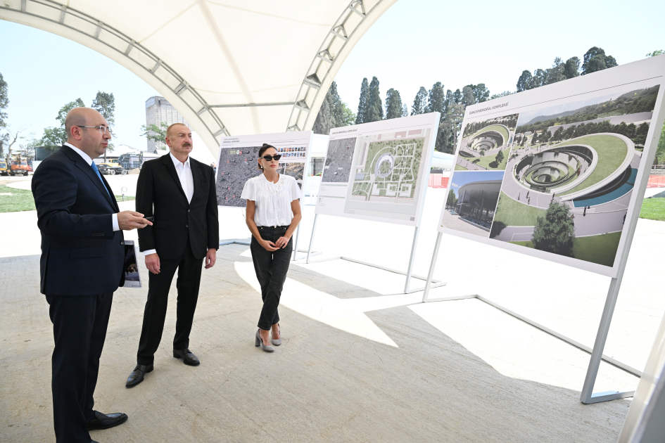 President Ilham Aliyev, First Lady Mehriban Aliyeva review work carried out at Ganja Memorial Complex (PHOTO)