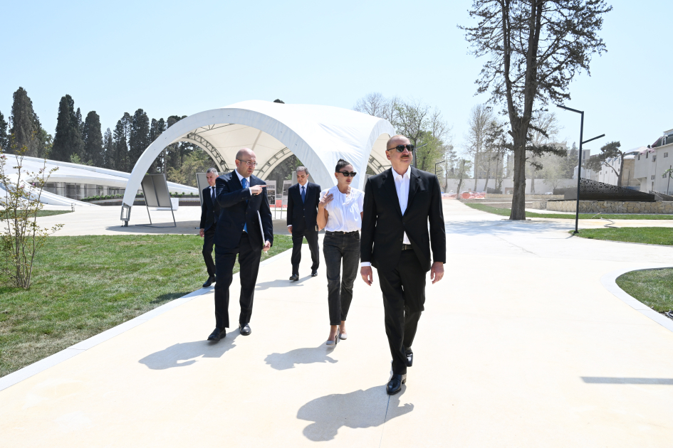President Ilham Aliyev, First Lady Mehriban Aliyeva review work carried out at Ganja Memorial Complex (PHOTO)
