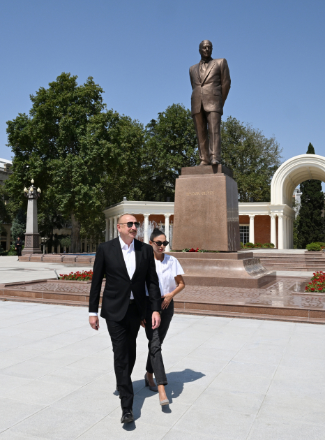 President Ilham Aliyev, First Lady Mehriban Aliyeva visit Ganja (PHOTO)