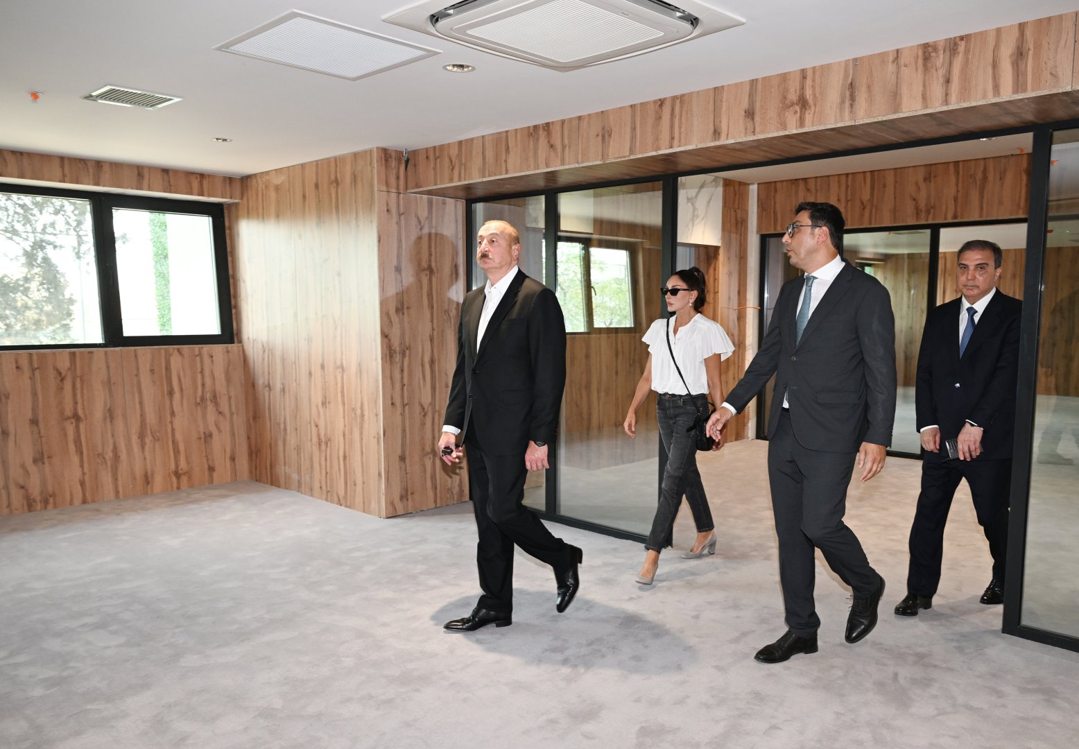 President Ilham Aliyev, First Lady Mehriban Aliyeva inspect construction progress at Ganja city stadium (PHOTO)