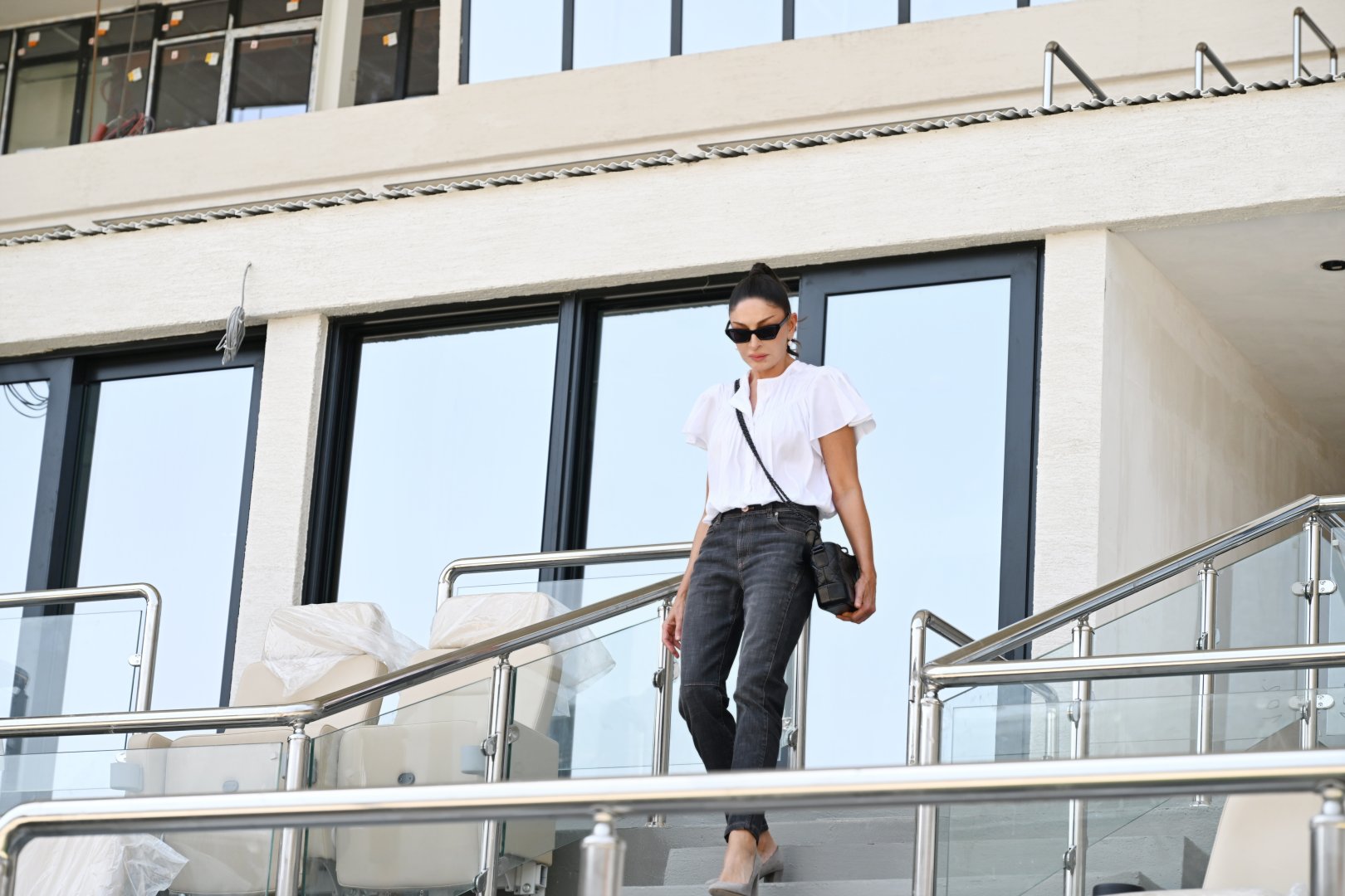 President Ilham Aliyev, First Lady Mehriban Aliyeva inspect construction progress at Ganja city stadium (PHOTO)
