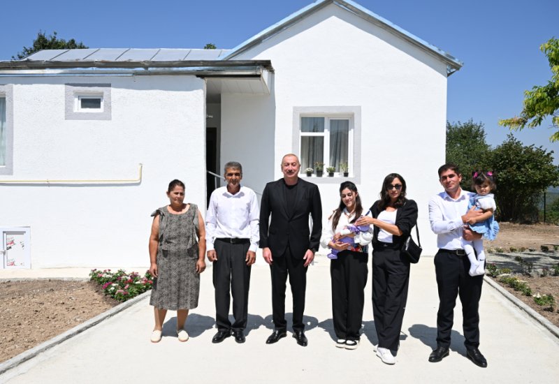 President Ilham Aliyev, First Lady Mehriban Aliyeva review restoration of private houses and infrastructure in Kolatag village of Aghdara
