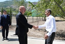 President Ilham Aliyev, First Lady Mehriban Aliyeva review restoration of private houses and infrastructure in Kolatag village of Aghdara (PHOTO/VIDEO)
