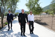 President Ilham Aliyev, First Lady Mehriban Aliyeva review restoration of private houses and infrastructure in Kolatag village of Aghdara (PHOTO/VIDEO)