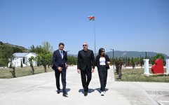 President Ilham Aliyev, First Lady Mehriban Aliyeva review restoration of private houses and infrastructure in Kolatag village of Aghdara (PHOTO/VIDEO)
