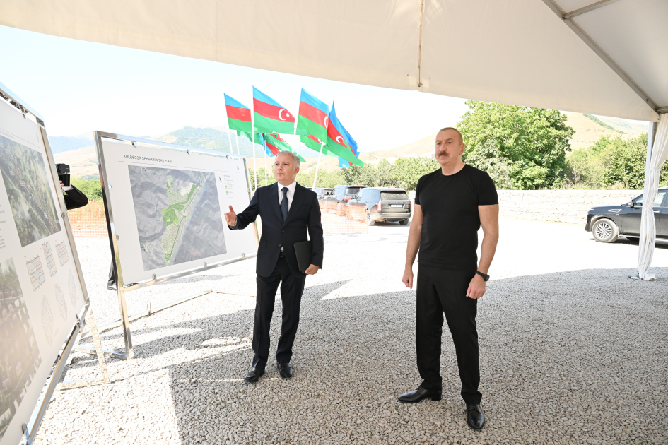 President Ilham Aliyev lays foundation stone for 3rd residential complex in Kalbajar (PHOTO/VIDEO)