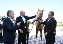 President Ilham Aliyev presented with Akhal-Teke horse (PHOTO/VIDEO)