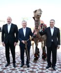 President Ilham Aliyev presented with Akhal-Teke horse (PHOTO/VIDEO)