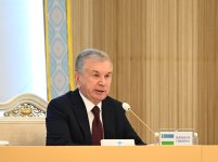 President Ilham Aliyev, Gurbanguly Berdimuhamedov, Shavkat Mirziyoyev make joint press statement in Turkmenbashi (PHOTO)