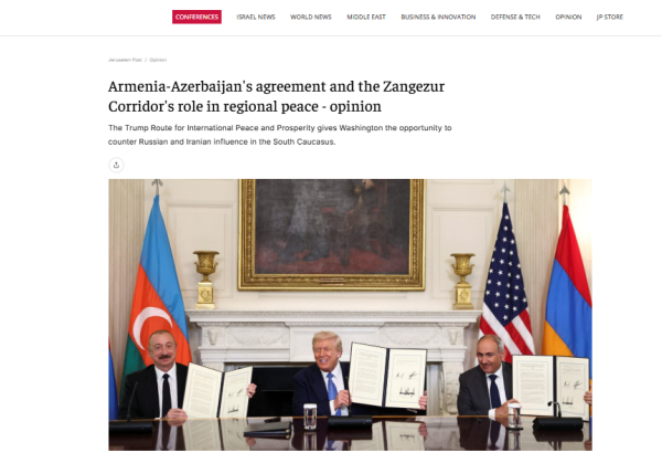 The Jerusalem Post covers strategic dialogue in Washington and Zangezur Corridor