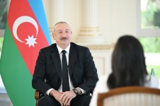 President Ilham Aliyev gave interview to Al Arabiya TV channel (PHOTO)