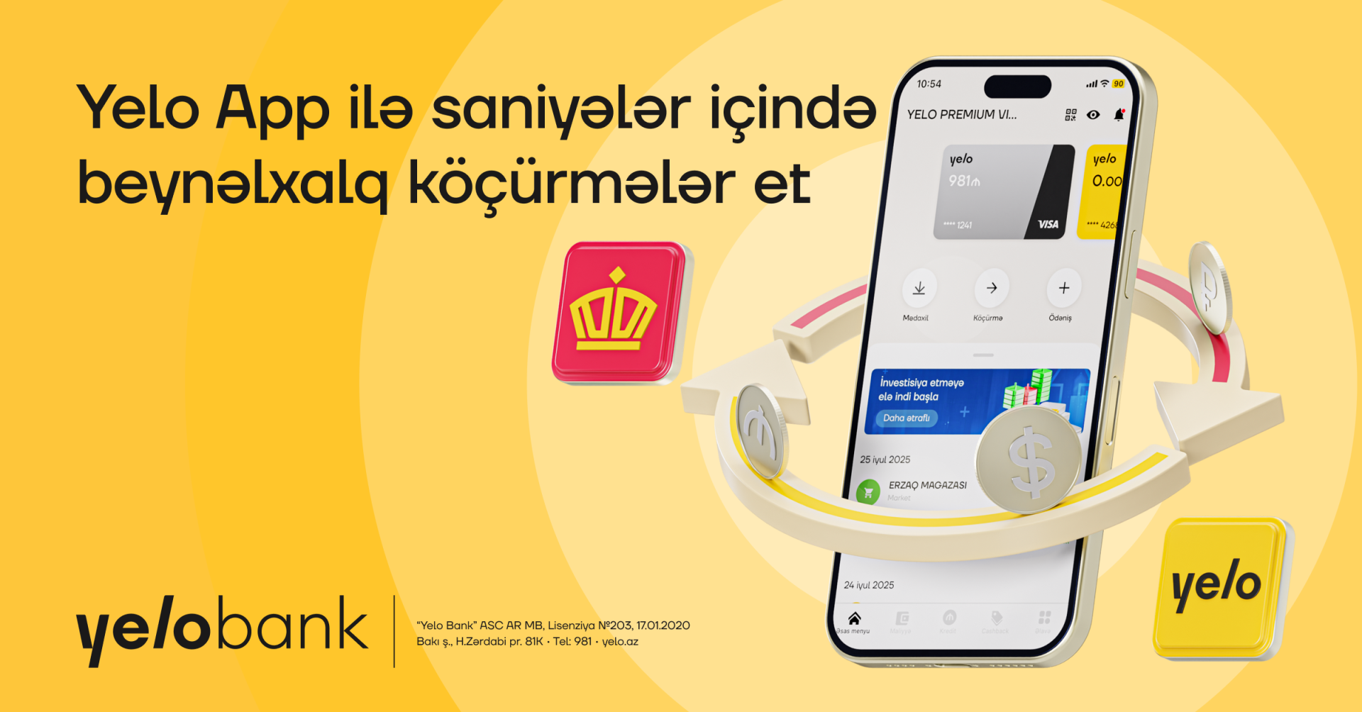 Faster transfers to Zolotaya Korona with the Yelo App!
