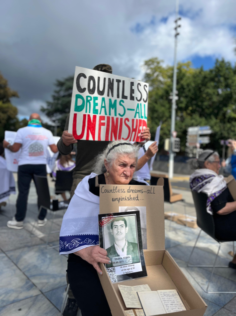 Azerbaijani families of missing persons hold first protest abroad (PHOTO/VIDEO)