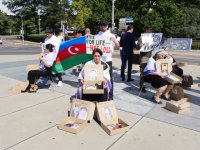 Azerbaijani families of missing persons hold first protest abroad (PHOTO/VIDEO)