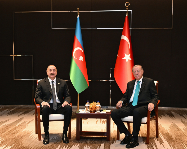 President Ilham Aliyev, President Recep Tayyip Erdogan hold meeting (PHOTO)