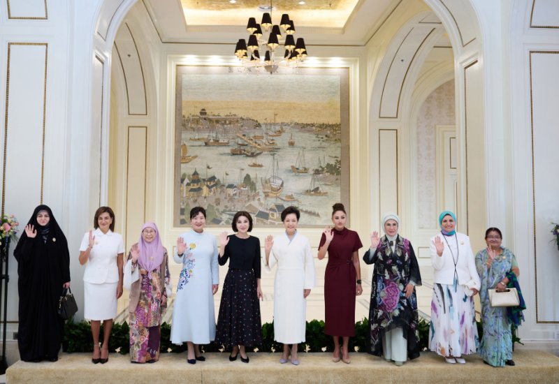 First Lady Mehriban Aliyeva participates in boat trip with spouses of heads of state and government attending meeting in "SCO Plus" format (PHOTO)