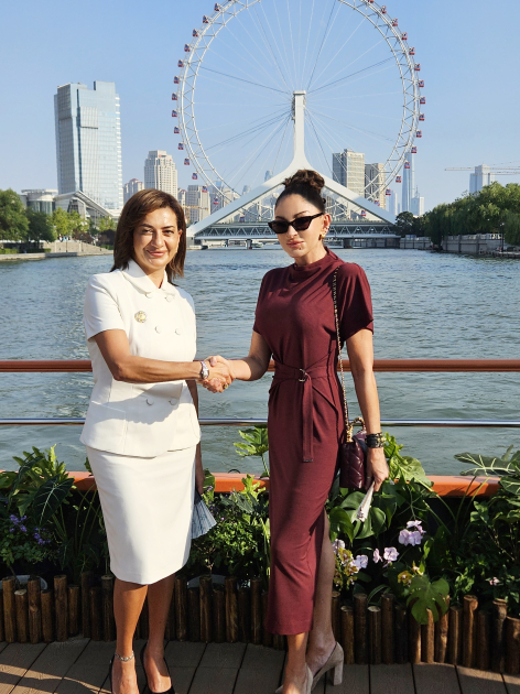First Lady Mehriban Aliyeva participates in boat trip with spouses of heads of state and government attending meeting in "SCO Plus" format (PHOTO)