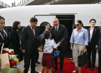 President Ilham Aliyev, First Lady Mehriban Aliyeva arrive in Beijing (PHOTO/VIDEO)