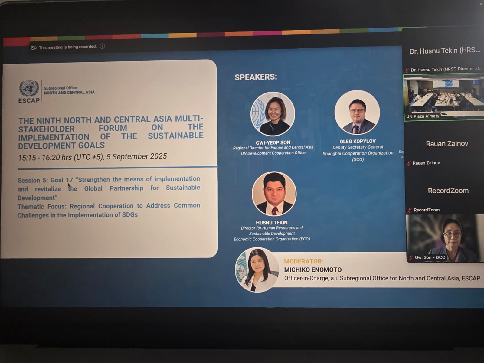 ECO Secretariat participates in 9th North and Central Asia SDG Forum in Almaty (PHOTO)