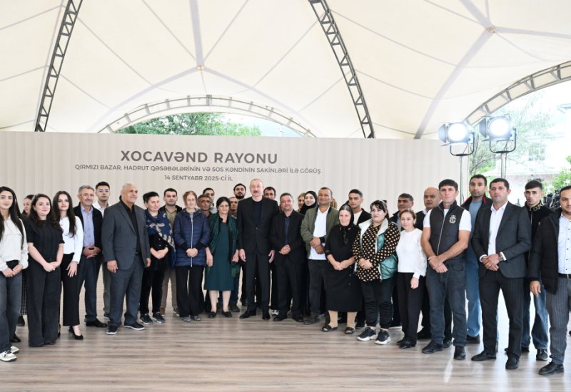 President Ilham Aliyev meets with residents of Girmizi Bazar, Hadrut settlements, and Sos village (PHOTO/VIDEO)