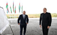 President Ilham Aliyev lays foundation stone for new Garakhanbeyli village in Fuzuli district (PHOTO)