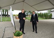 President Ilham Aliyev inspects work at mulberry orchard in Dashbulaq village of Khojaly (PHOTO)
