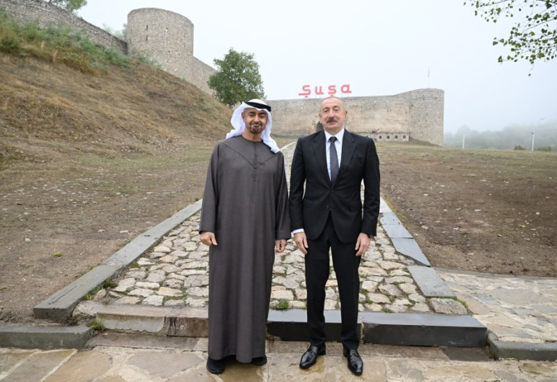 President Ilham Aliyev, UAE President photographed in front of Shusha Fortress (PHOTO)
