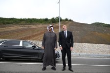 President Ilham Aliyev, UAE President pose for photo against background of Dashalti village in Shusha district (PHOTO)
