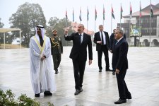 President Ilham Aliyev, UAE President view bullet-riddled monuments of prominent Azerbaijani figures in Shusha (PHOTO)