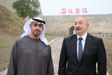 President Ilham Aliyev, UAE President photographed in front of Shusha Fortress (PHOTO)