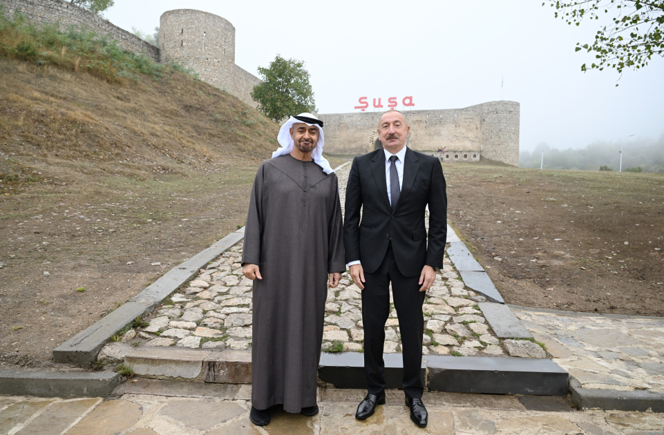 President Ilham Aliyev, UAE President photographed in front of Shusha Fortress (PHOTO)