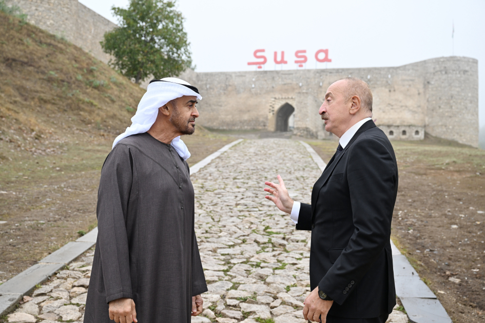 President Ilham Aliyev, UAE President photographed in front of Shusha Fortress (PHOTO)