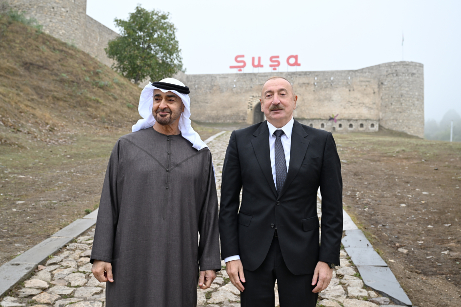 President Ilham Aliyev, UAE President photographed in front of Shusha Fortress (PHOTO)