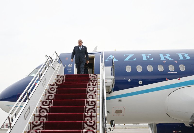 Azerbaijani PM arrives in Kyrgyzstan for working visit (PHOTO)