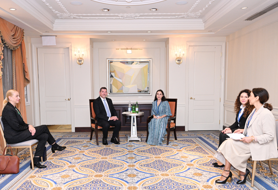 VP of Heydar Aliyev Foundation Leyla Aliyeva meets Ales Musar, Spouse of the Slovenian President, in New York